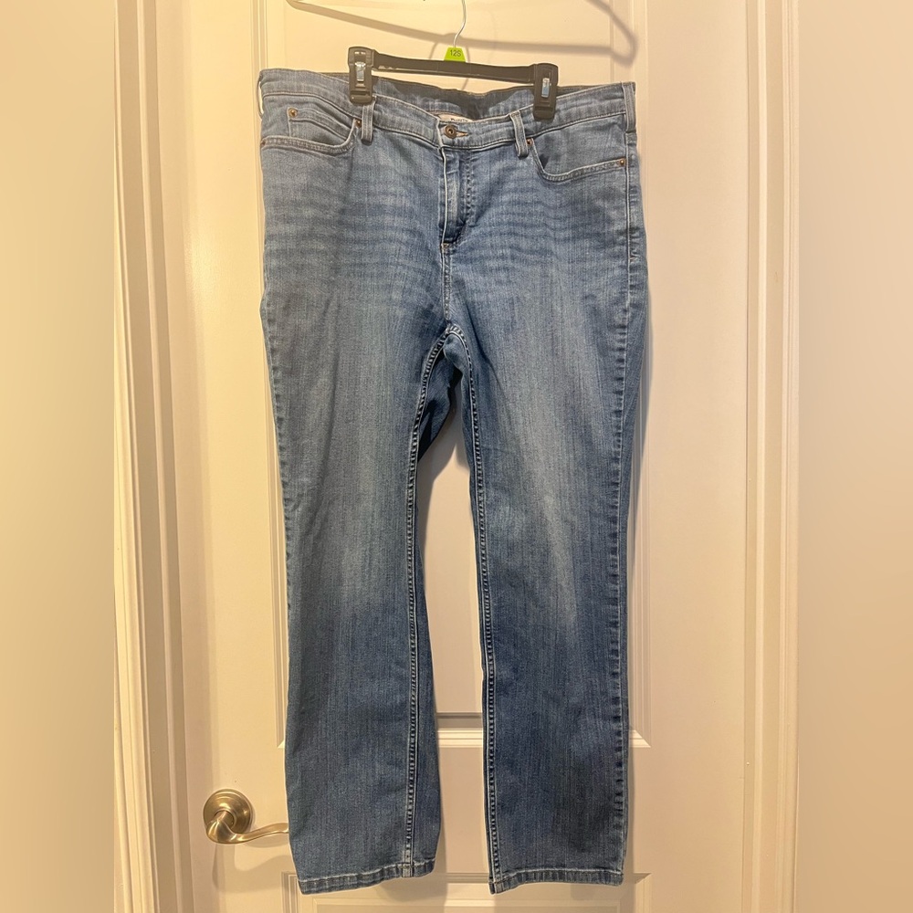 Duluth Trading Co Women’s Mid - Rise Medium Blue Straight Leg Jeans Size 16 X 29
